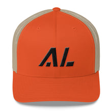 Alabama - Mesh Back Trucker Cap - Black Embroidery - AL - Many Hat Color Options Available