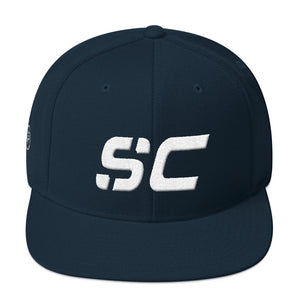 South Carolina - Flat Brim Hat - White Embroidery - SC - Many Hat Color Options Available