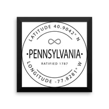 Pennsylvania - Framed Print - Latitude & Longitude
