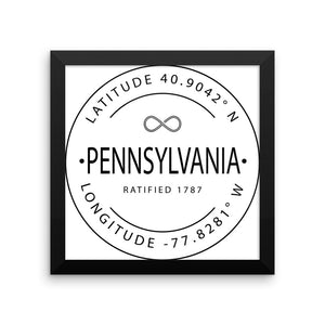 Pennsylvania - Framed Print - Latitude & Longitude