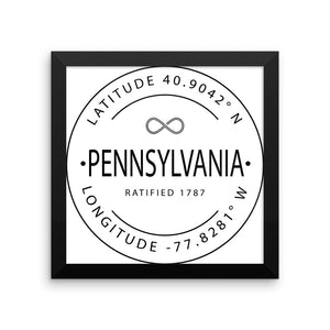 Pennsylvania - Framed Print - Latitude & Longitude