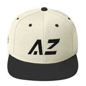 Arizona - Flat Brim Hat - Black Embroidery - AZ - Many Hat Color Options Available