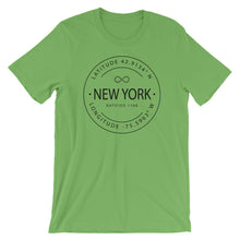 New York - Short-Sleeve Unisex T-Shirt - Latitude & Longitude