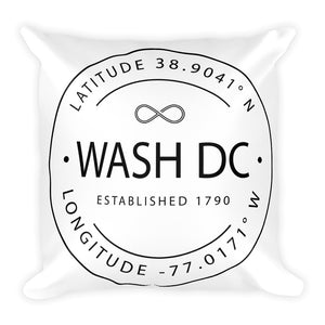 Washington DC - Throw Pillow - Latitude & Longitude