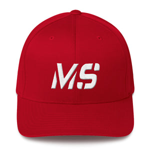 Mississippi - Structured Twill Cap - White Embroidery - MS - Many Hat Color Options Available