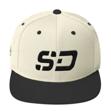 South Dakota - Flat Brim Hat - Black Embroidery - SD - Many Hat Color Options Available