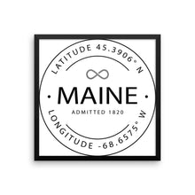 Maine - Framed Print - Latitude & Longitude