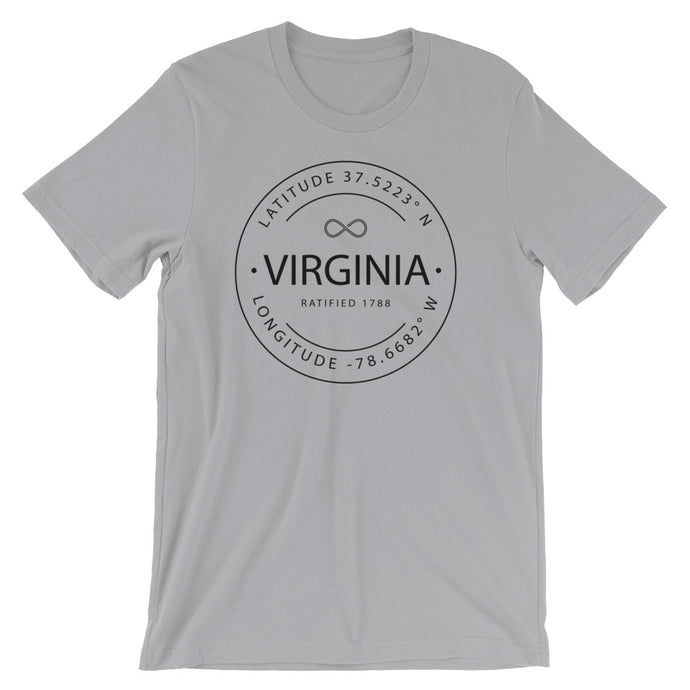Virginia - Short-Sleeve Unisex T-Shirt - Latitude & Longitude