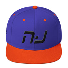 New Jersey - Flat Brim Hat - Black Embroidery - NJ - Many Hat Color Options Available