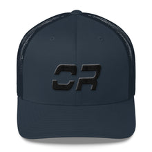 Oregon - Mesh Back Trucker Cap - Black Embroidery - OR - Many Hat Color Options Available
