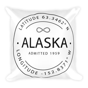 Alaska - Throw Pillow - Latitude & Longitude