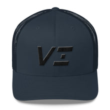 Virgin Islands - Mesh Back Trucker Cap - Black Embroidery - VI - Many Hat Color Options Available