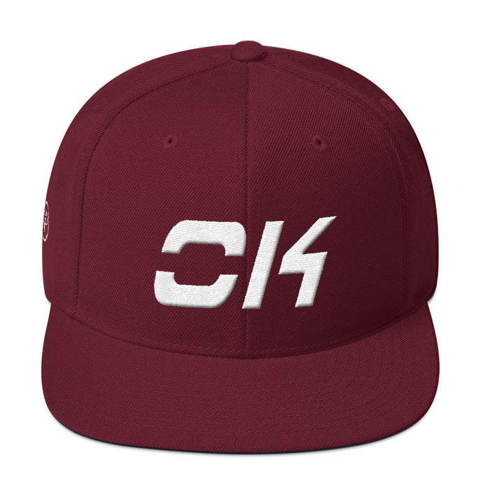 Oklahoma - Flat Brim Hat - White Embroidery - OK - Many Hat Color Options Available