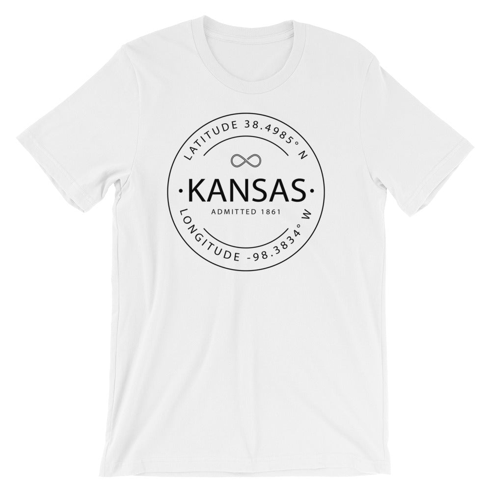 Kansas - Short-Sleeve Unisex T-Shirt - Latitude & Longitude