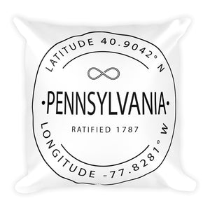 Pennsylvania - Throw Pillow - Latitude & Longitude