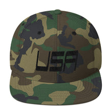 USA Designs - Embroidered Flat Brim, Snapback Hat - USA