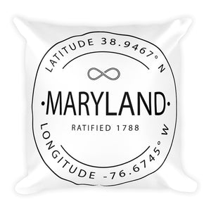 Maryland - Throw Pillow - Latitude & Longitude
