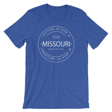 Missouri - Short-Sleeve Unisex T-Shirt - Latitude & Longitude