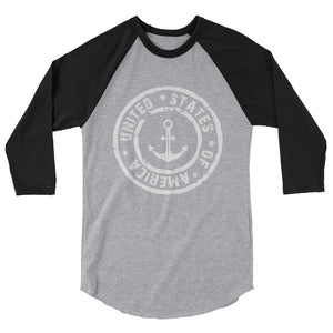 USA Designs - 3/4 Sleeve Raglan Shirt - Anchor