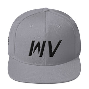 West Virginia - Flat Brim Hat - Black Embroidery - WV - Many Hat Color Options Available