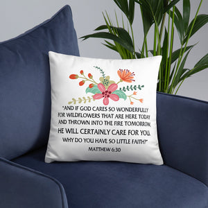 Margo's Collection - Matthew 6:30 Floral - Pillow
