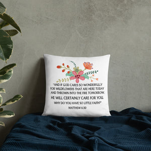 Margo's Collection - Matthew 6:30 Floral - Pillow