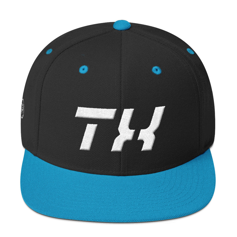Texas - Flat Brim Hat - White Embroidery - TX - Many Hat Color Options Available