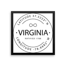 Virginia - Framed Print - Latitude & Longitude