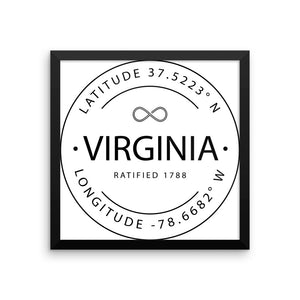 Virginia - Framed Print - Latitude & Longitude