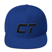 Connecticut - Flat Brim Hat - Black Embroidery - CT - Many Hat Color Options Available