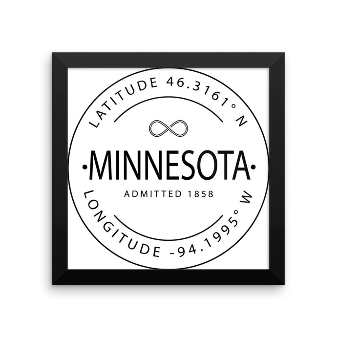 Minnesota - Framed Print - Latitude & Longitude