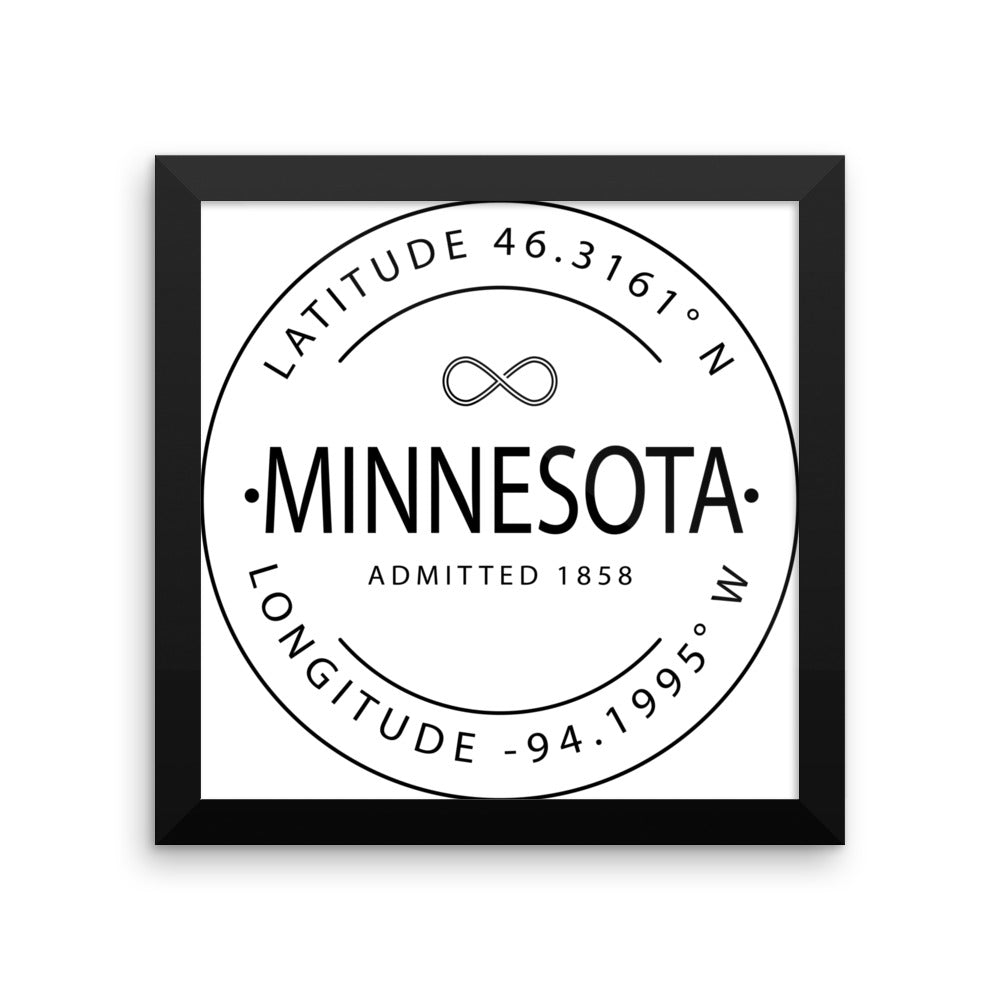 Minnesota - Framed Print - Latitude & Longitude