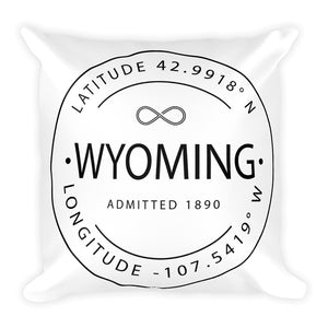 Wyoming - Throw Pillow - Latitude & Longitude