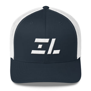 Illinois - Mesh Back Trucker Cap - White Embroidery - IL - Many Hat Color Options Available
