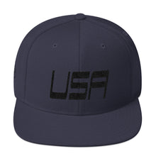USA Designs - Embroidered Flat Brim, Snapback Hat - USA