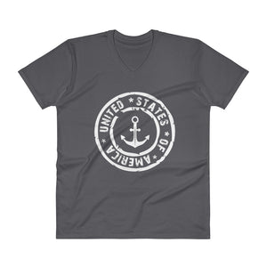 USA Designs - V-Neck T-Shirt - Anchor