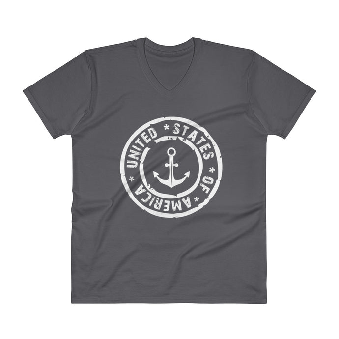 USA Designs - V-Neck T-Shirt - Anchor