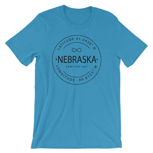 Nebraska - Short-Sleeve Unisex T-Shirt - Latitude & Longitude