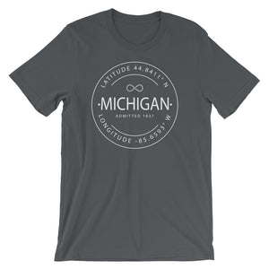 Michigan - Short-Sleeve Unisex T-Shirt - Latitude & Longitude