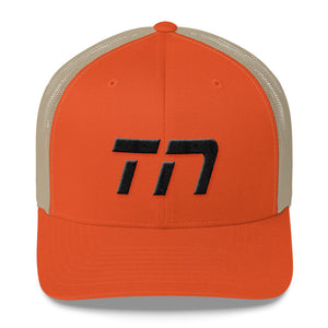 Tennessee - Mesh Back Trucker Cap - Black Embroidery - TN - Many Hat Color Options Available