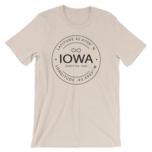 Iowa - Short-Sleeve Unisex T-Shirt - Latitude & Longitude