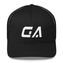 Georgia - Mesh Back Trucker Cap - White Embroidery - GA - Many Hat Color Options Available