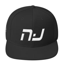 New Jersey - Flat Brim Hat - White Embroidery - NJ - Many Hat Color Options Available