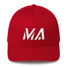 Massachusetts - Structured Twill Cap - White Embroidery - MA - Many Hat Color Options Available
