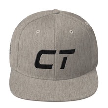 Connecticut - Flat Brim Hat - Black Embroidery - CT - Many Hat Color Options Available