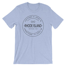 Rhode Island - Short-Sleeve Unisex T-Shirt - Latitude & Longitude