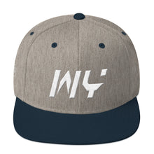 Wyoming - Flat Brim Hat - White Embroidery - WY - Many Hat Color Options Available