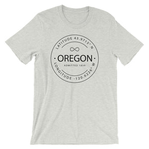 Oregon - Short-Sleeve Unisex T-Shirt - Latitude & Longitude