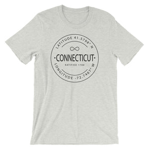 Connecticut - Short-Sleeve Unisex T-Shirt - Latitude & Longitude