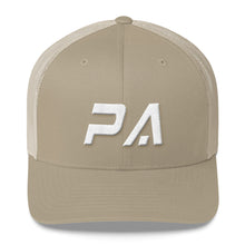 Pennsylvania - Mesh Back Trucker Cap - White Embroidery - PA - Many Hat Color Options Available